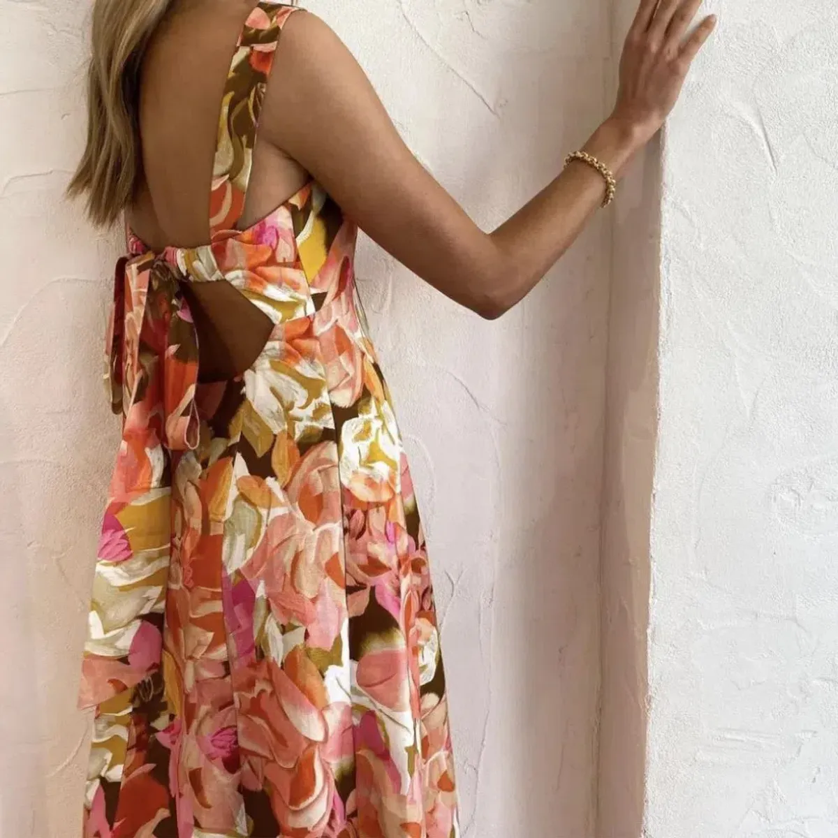 Acler Tate Midi Dress Pink Bouquet Size 12 - Image 3