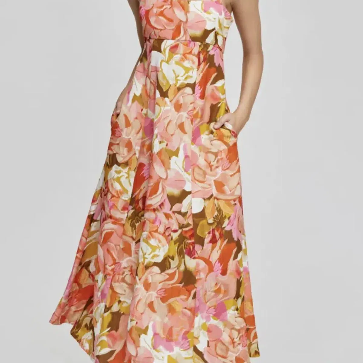 Acler Tate Midi Dress Pink Bouquet Size 12 - Image 5