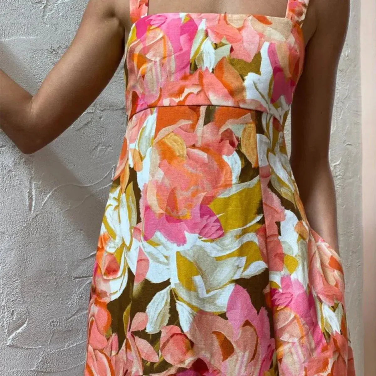 Acler Tate Midi Dress Pink Bouquet Size 12 - Image 2