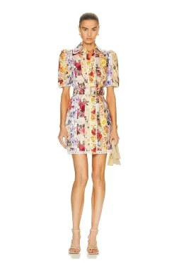 Zimmermann Wonderland Floral Shirt Dress Spliced Stripe Size 2 / Au 12 for rent on The Volte - image 1