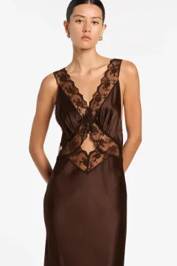 Sir the Label Aries Cut Out Gown Brown Size 8 for rent on The Volte - image 3