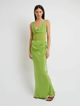 Christopher Esber Sheer Torso Cowl Tank Dress in Apple Size 8 for rent on The Volte - image 1