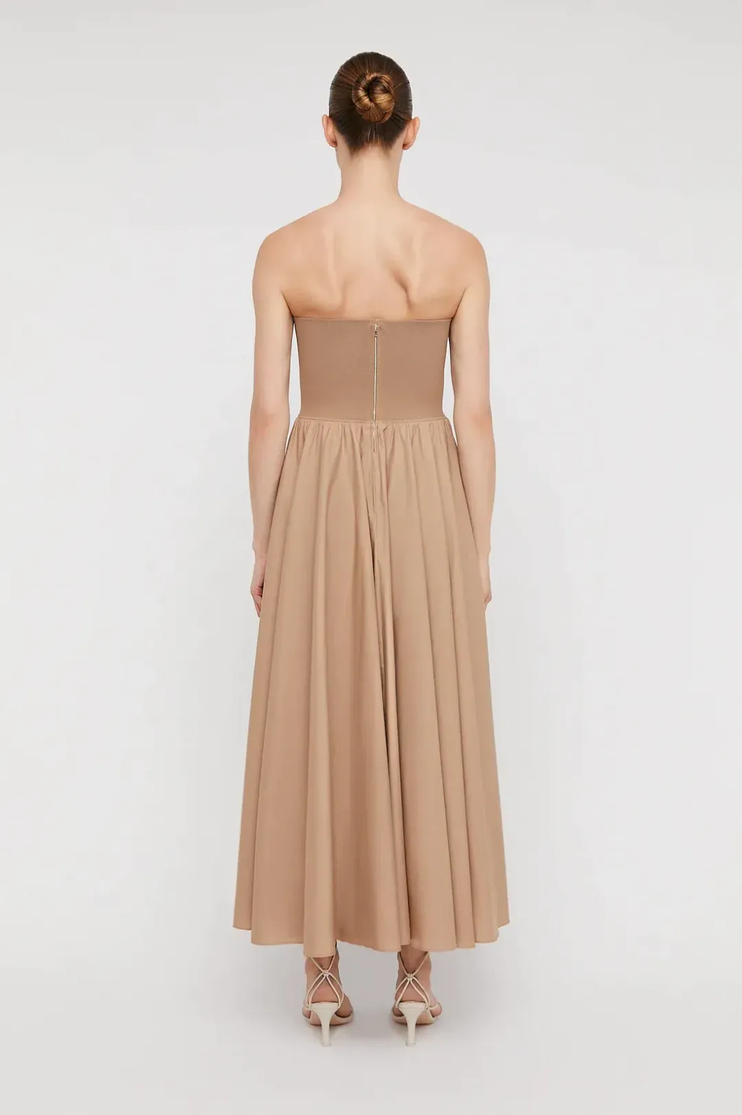 Scanlan Theodore Crepe Knit Cotton Strapless Dress Nude Size 8 for rent on The Volte - main image