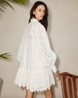 Alemais Evie Mini Smock Dress White Size 8 for rent on The Volte - image 8