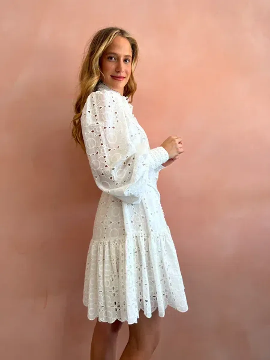 Alemais Evie Mini Smock Dress White Size 8 for rent on The Volte - main image