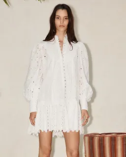 Alemais Evie Mini Smock Dress White Size 8 for rent on The Volte - image 7