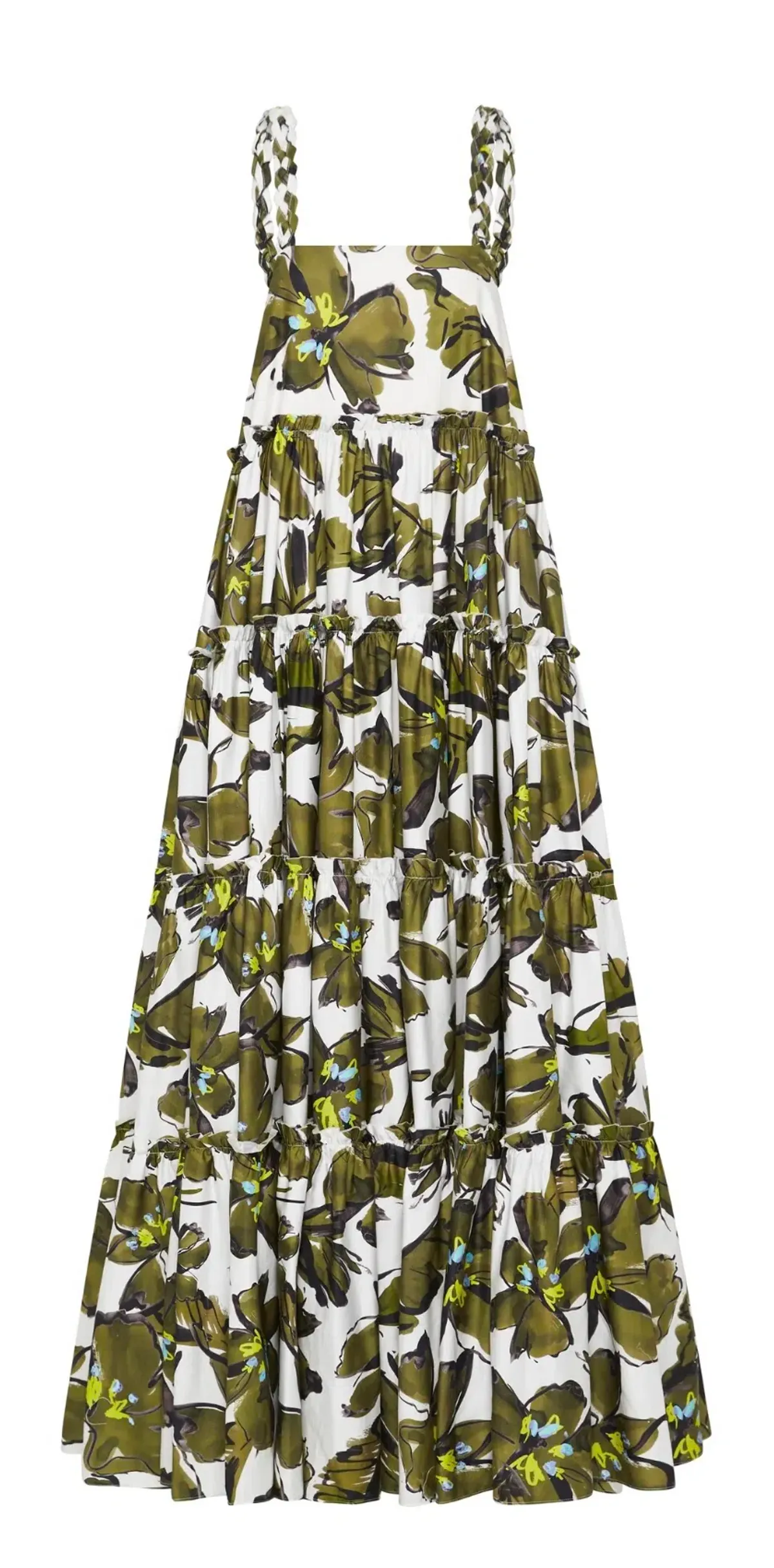 Aje Oasis Olive Leaf Strap Maxi Dress Print Size 10 - Image 4