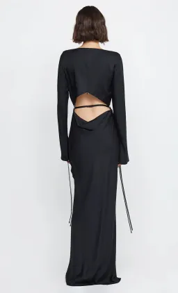 Bec & Bridge Diamond Days Long Sleeve Cut Out Maxi Dress Black Size AU 8 for rent on The Volte - image 2