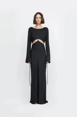 Bec & Bridge Diamond Days Long Sleeve Cut Out Maxi Dress Black Size AU 8 for rent on The Volte - image 1