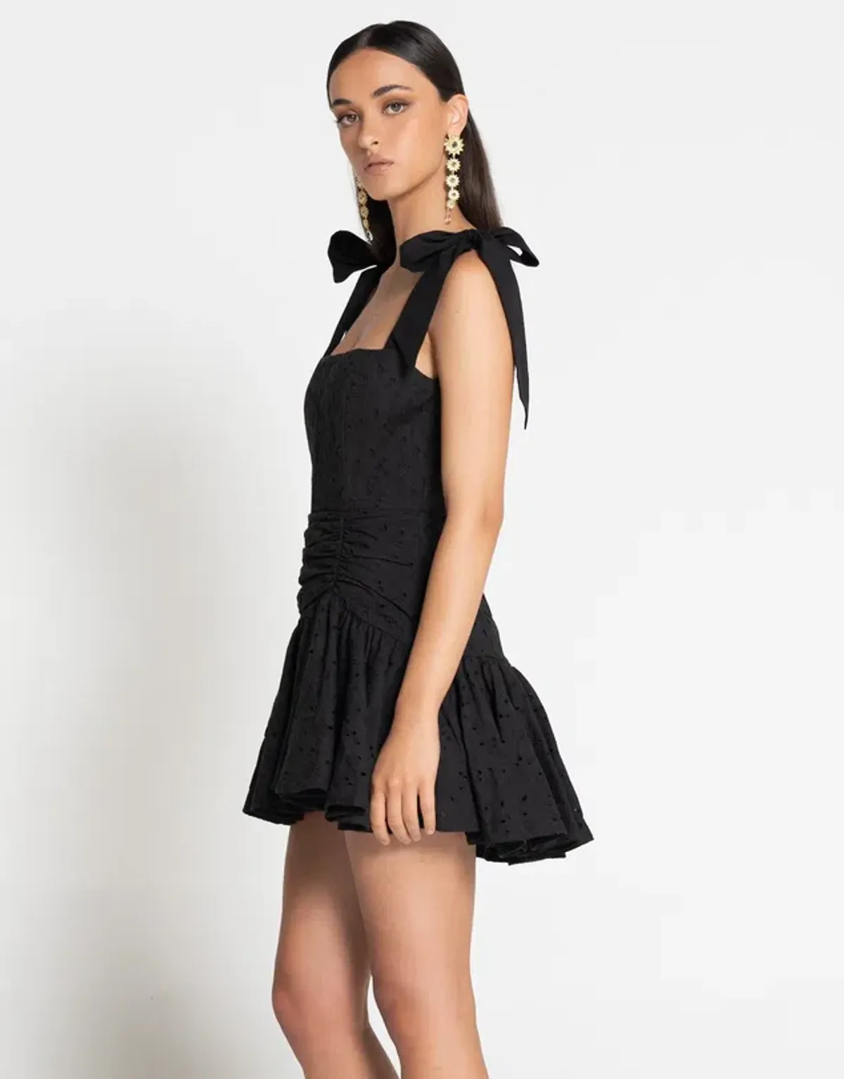 Sofia The Label Daisy Lace Mini Dress Black Size AU 8 - Image 2