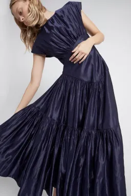 Aje Serendipity Reflection Midi Dress Midnight Navy Size AU 14 for rent on The Volte - image 3