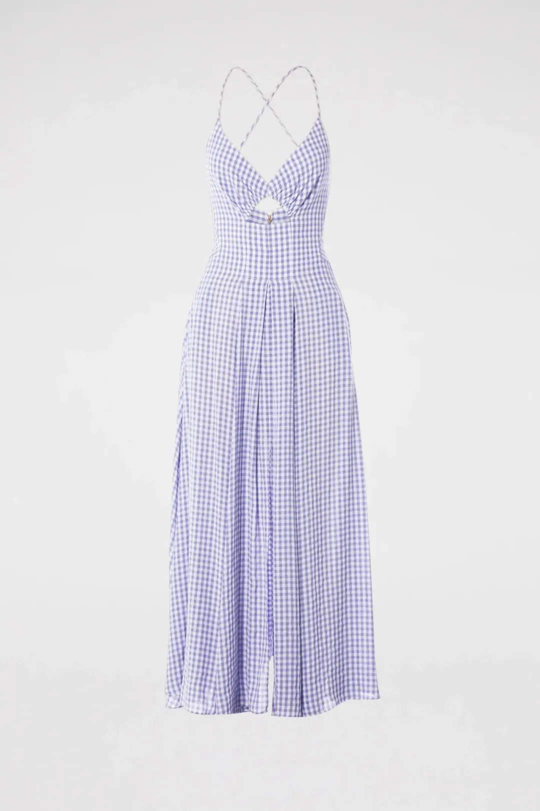 Scanlan Theodore Strappy Gingham Dress Mauve Size XS/Au 6 for rent on The Volte - main image