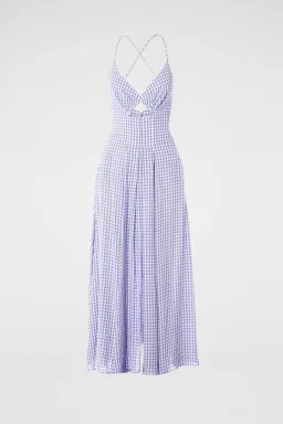Scanlan Theodore Strappy Gingham Dress Mauve Size XS/Au 6 for rent on The Volte - image 3