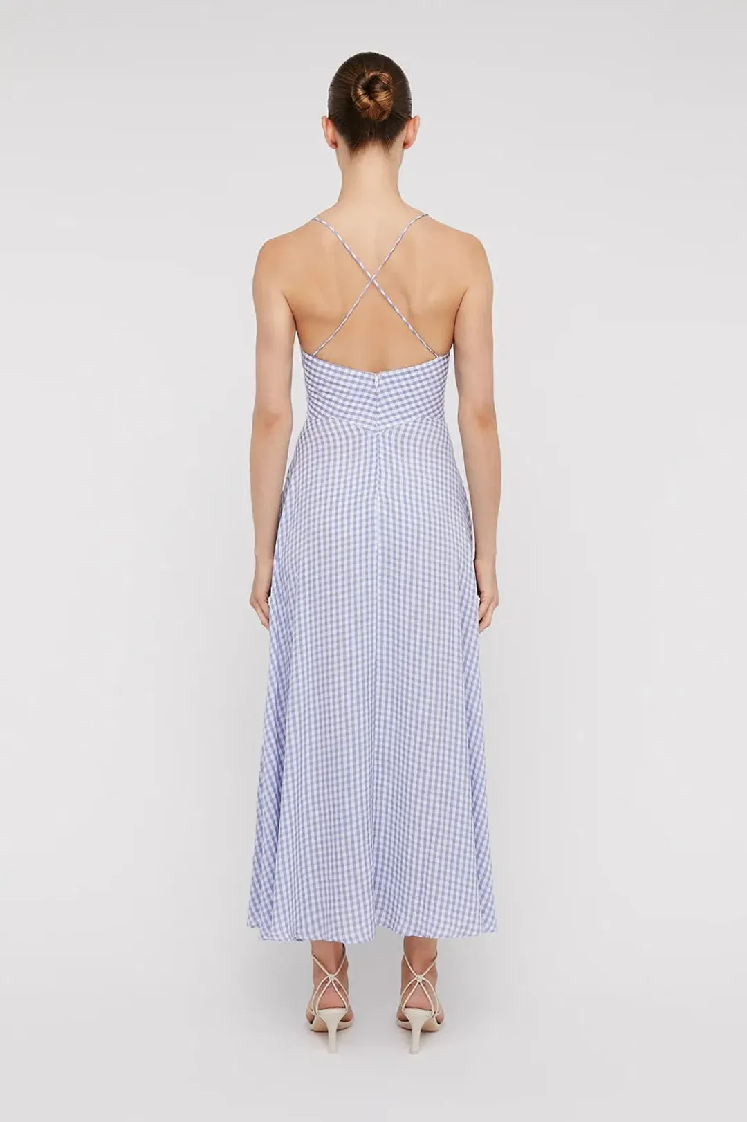 Scanlan Theodore Strappy Gingham Dress Mauve Size XS/Au 6 for rent on The Volte - main image