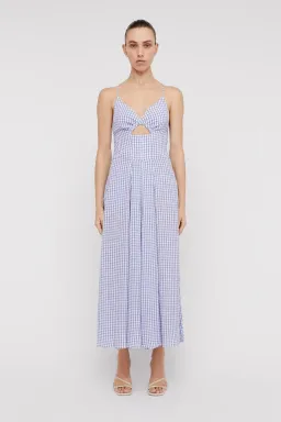 Scanlan Theodore Strappy Gingham Dress Mauve Size XS/Au 6 for rent on The Volte - image 1