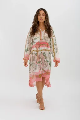 Trelise Cooper Turning Point Dress Pink Floral Print Midi Dress Size M/Au 12 for rent on The Volte - image 2