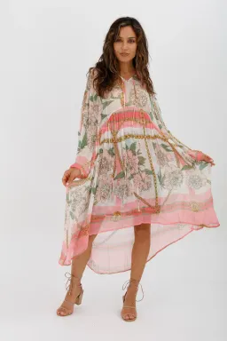 Trelise Cooper Turning Point Dress Pink Floral Print Midi Dress Size M/Au 12 for rent on The Volte - image 3