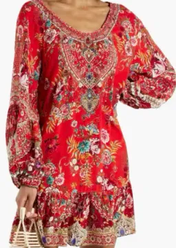 Camilla Frill Dress Red Print Size 18 for rent on The Volte - image 1