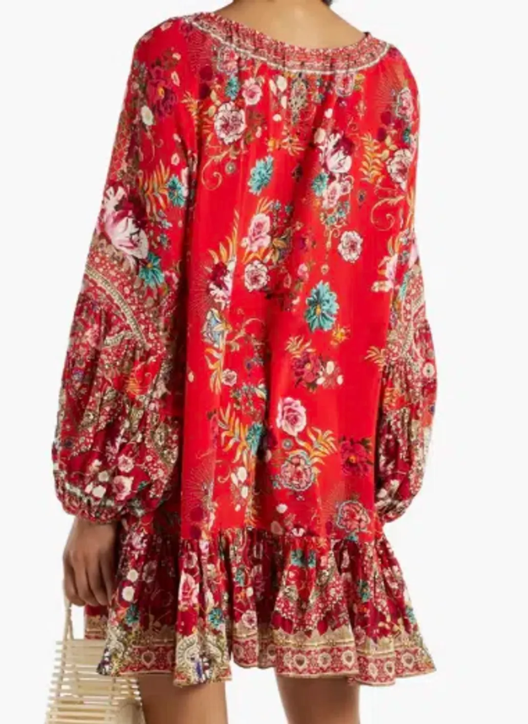 Camilla Frill Dress Red Print Size 18 for rent on The Volte - main image