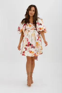 AJE Dassia Puff Sleeve Mini Dress Floral Print Size 10 for rent on The Volte - image 7