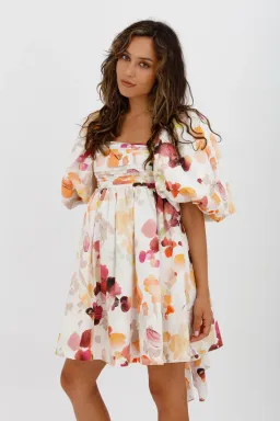 AJE Dassia Puff Sleeve Mini Dress Floral Print Size 10 for rent on The Volte - image 10