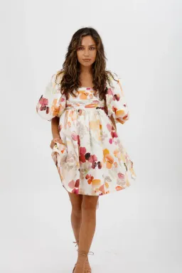 AJE Dassia Puff Sleeve Mini Dress Floral Print Size 10 for rent on The Volte - image 9