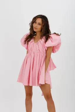 Aje Gretta Bow Back Mini Dress Ballet Pink Size 10 for rent on The Volte - image 2