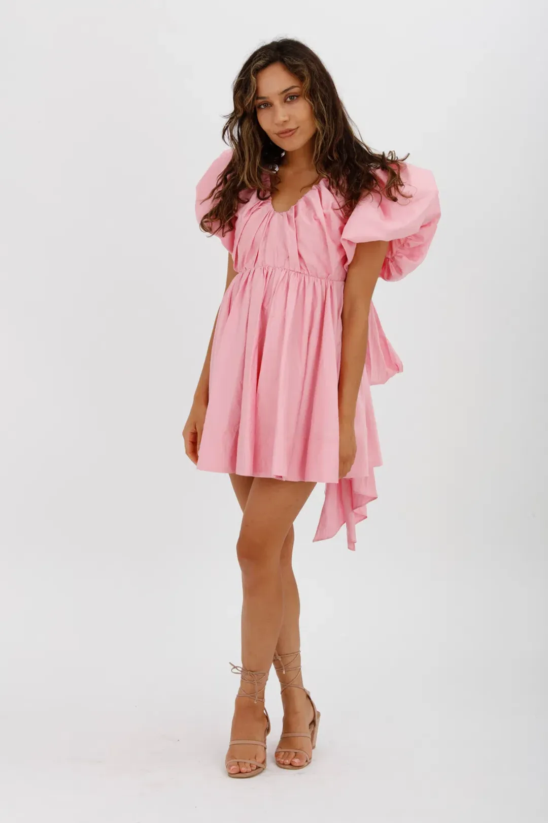 Aje Gretta Bow Back Mini Dress Ballet Pink Size 10 for rent on The Volte - main image