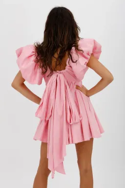 Aje Gretta Bow Back Mini Dress Ballet Pink Size 10 for rent on The Volte - image 13