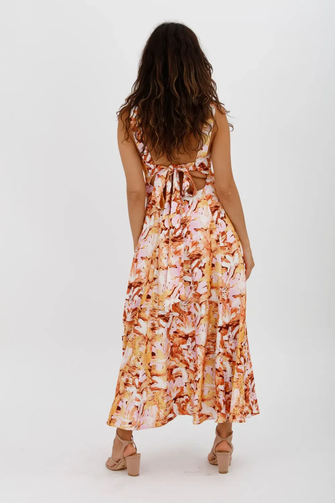 Acler Withington Dress Midi Blush Print Size 8 for rent on The Volte - main image