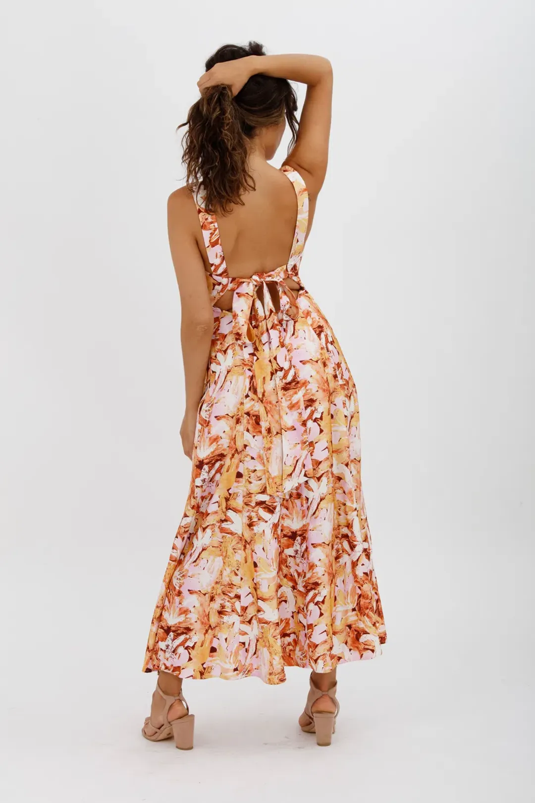 Acler Withington Dress Midi Blush Print Size 8 for rent on The Volte - main image
