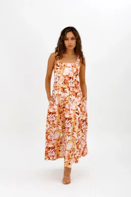 Acler Withington Dress Midi Blush Print Size 8 for rent on The Volte - image 12