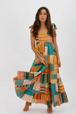 Alemais Sloane Tiered Midi Dress Multi Size 10 for rent on The Volte - image 3