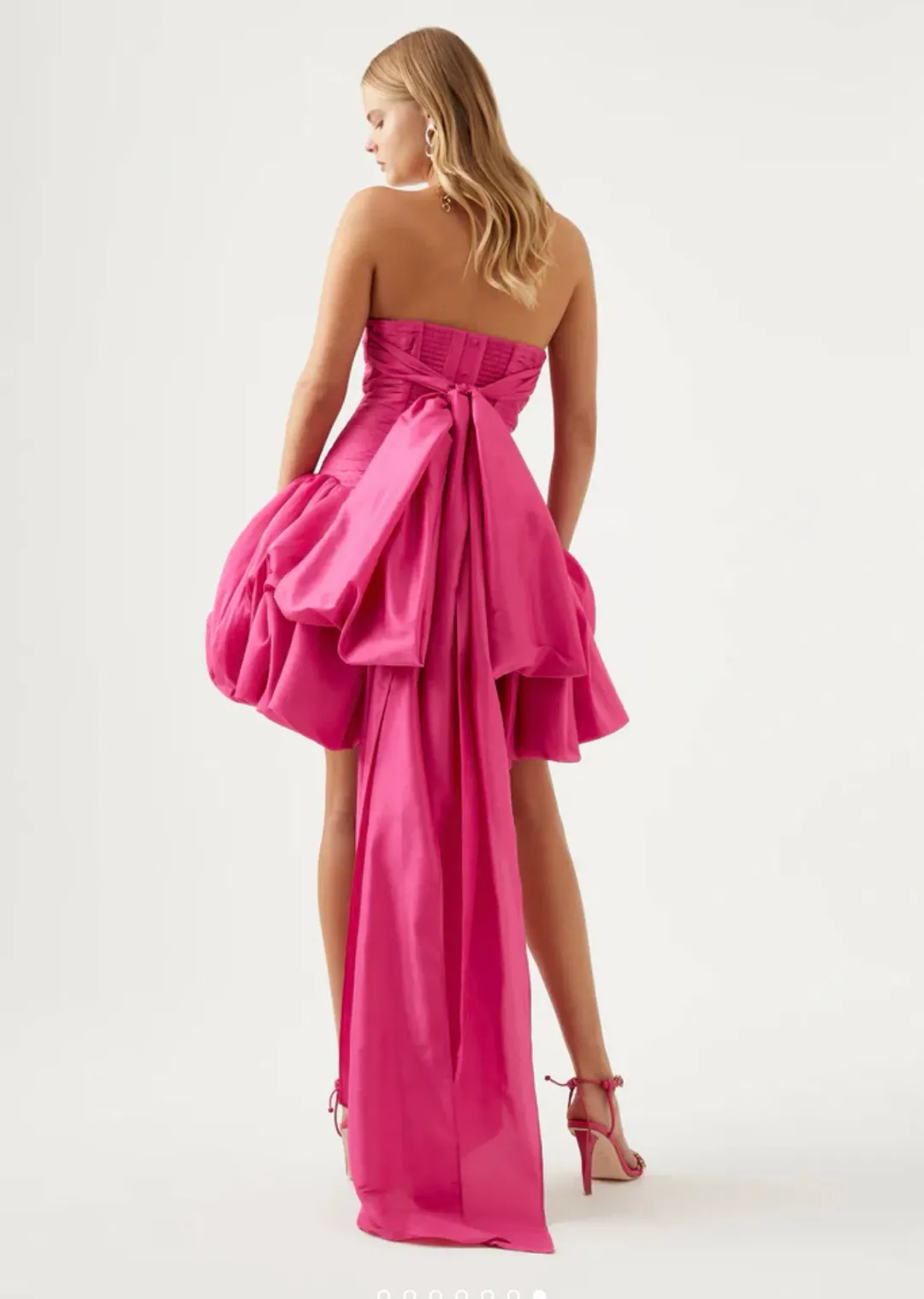 Aje Piacere Bubble Hem Mini Dress Fuchsia Size 8 for rent on The Volte - main image