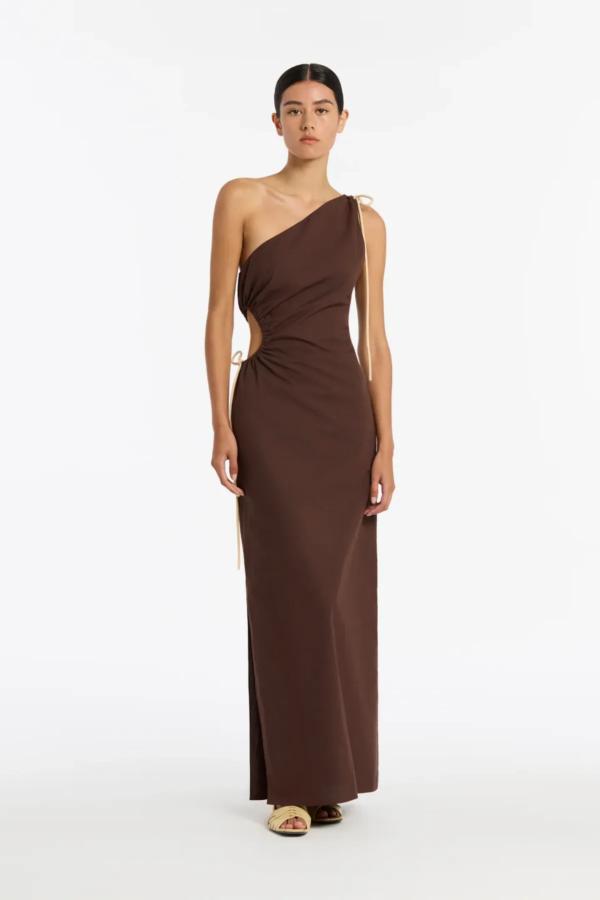 Sir the Label Jeanne One Shoulder Midi Dress Brown Size 1 /Au 8 - Image 1