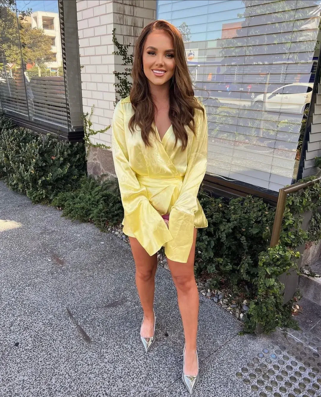 Rat & Boa Paloma Mini Dress Lemon Size 8 for rent on The Volte - main image