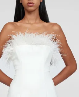 By Johnny Johnny Feather Mini Dress White Size 10 / M for rent on The Volte - image 2