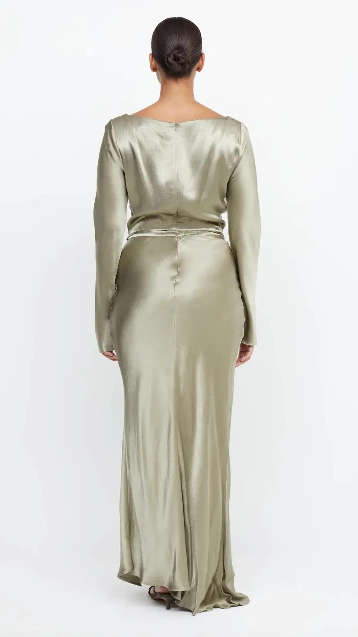 Bec & Bridge Moon Dance Long Sleeve Cowl Dress Sage Size 6 / XS - Image 3