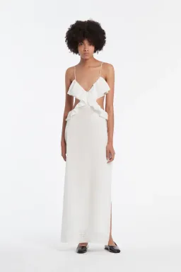 Sir the Label Allegra Frill Maxi Dress Ivory Size 2 / AU 10 for rent on The Volte - image 1