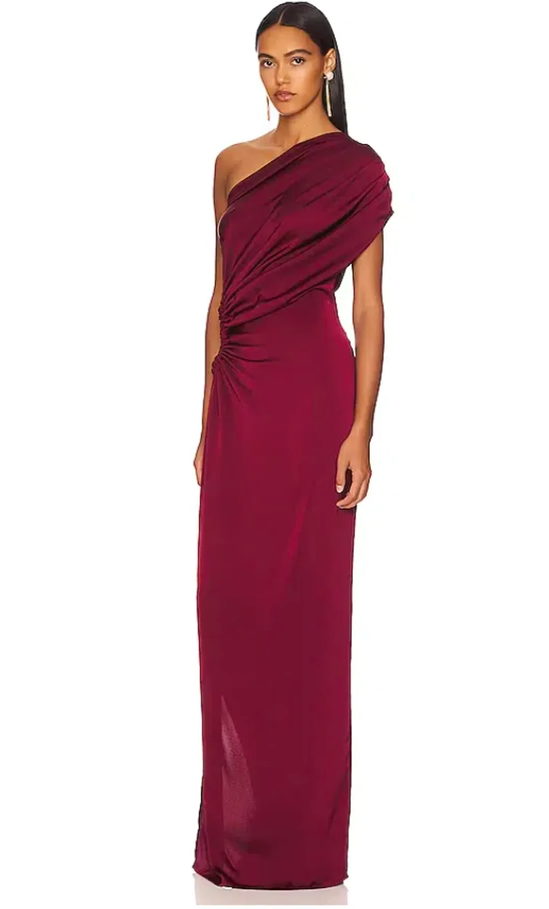 Andrea Iyamah x Revolve Aylo One Shoulder Dress Oxblood Size S / Au 8 for rent on The Volte - main image