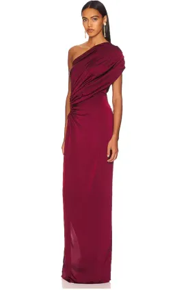Andrea Iyamah x Revolve Aylo One Shoulder Dress Oxblood Size S / Au 8 for rent on The Volte - image 4