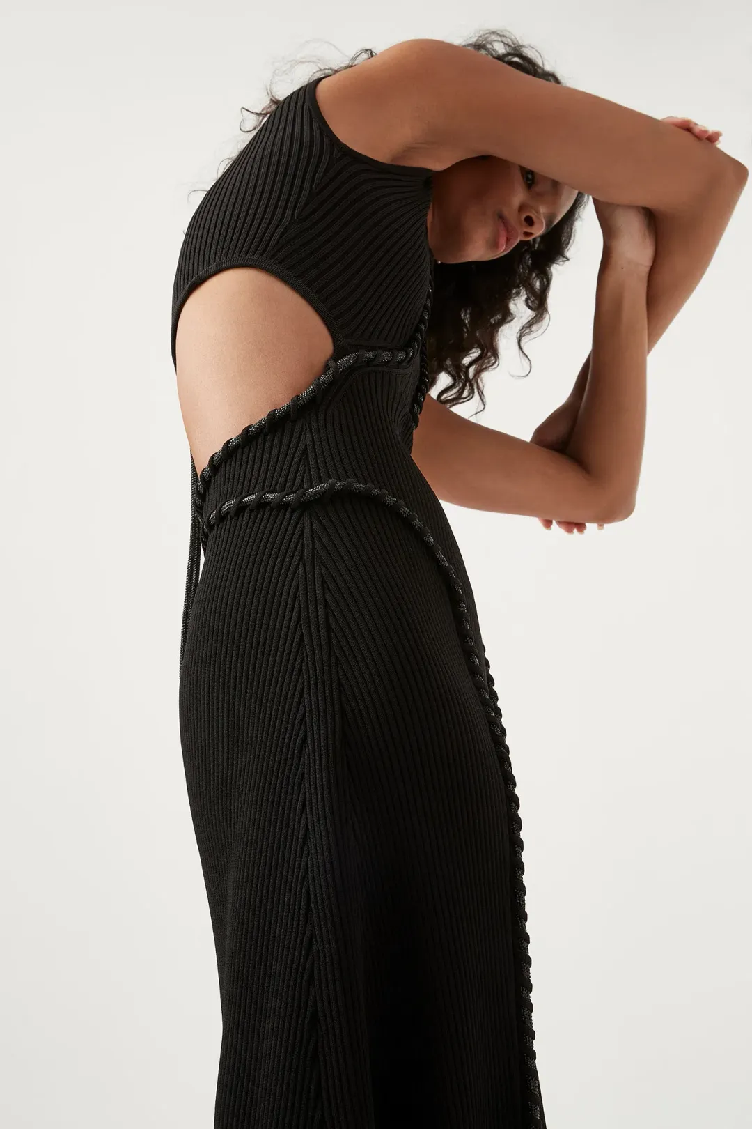 Aje Arp Cut Out Knit Midi Dress Black Size S / Au 8 for rent on The Volte - main image