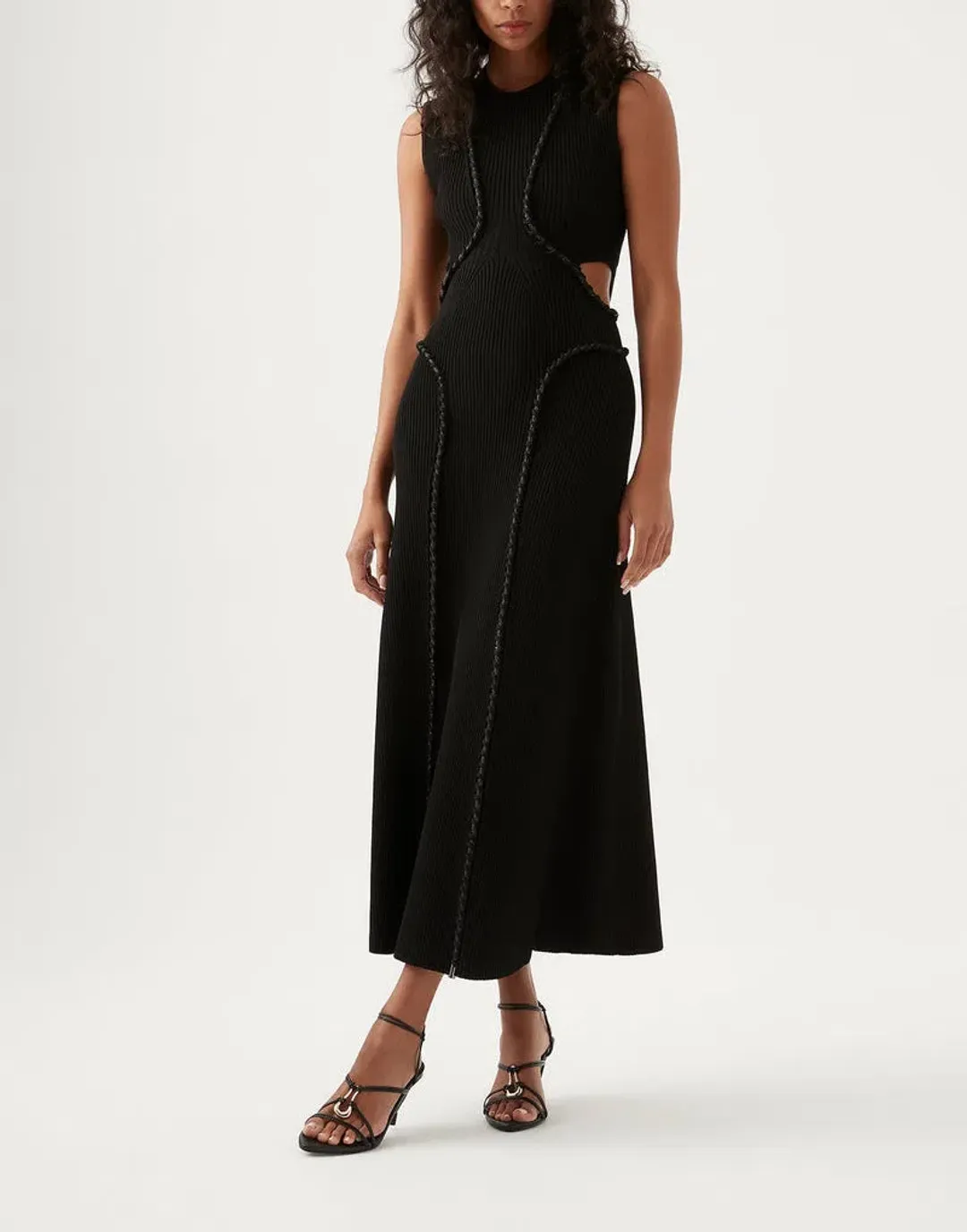 Aje Arp Cut Out Knit Midi Dress Black Size S / Au 8 for rent on The Volte - main image