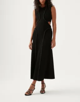 Aje Arp Cut Out Knit Midi Dress Black Size S / Au 8 for rent on The Volte - image 1