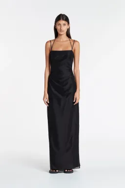 Sir The Label Lucelia Cut Out Midi Dress Black Size AU 8 for rent on The Volte - image 1
