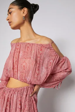 Scanlan Theodore Paisley Print Drawcord Mini Pink Size AU 8 for rent on The Volte - image 4