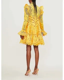 Zimmermann Yellow Brightside Palm Mini Dress Yellow Size 0 / AU 8 for rent on The Volte - image 2
