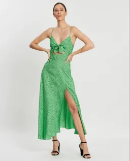 Bec & Bridge Neve Midi Dress Green Size AU 6 for rent on The Volte - image 1