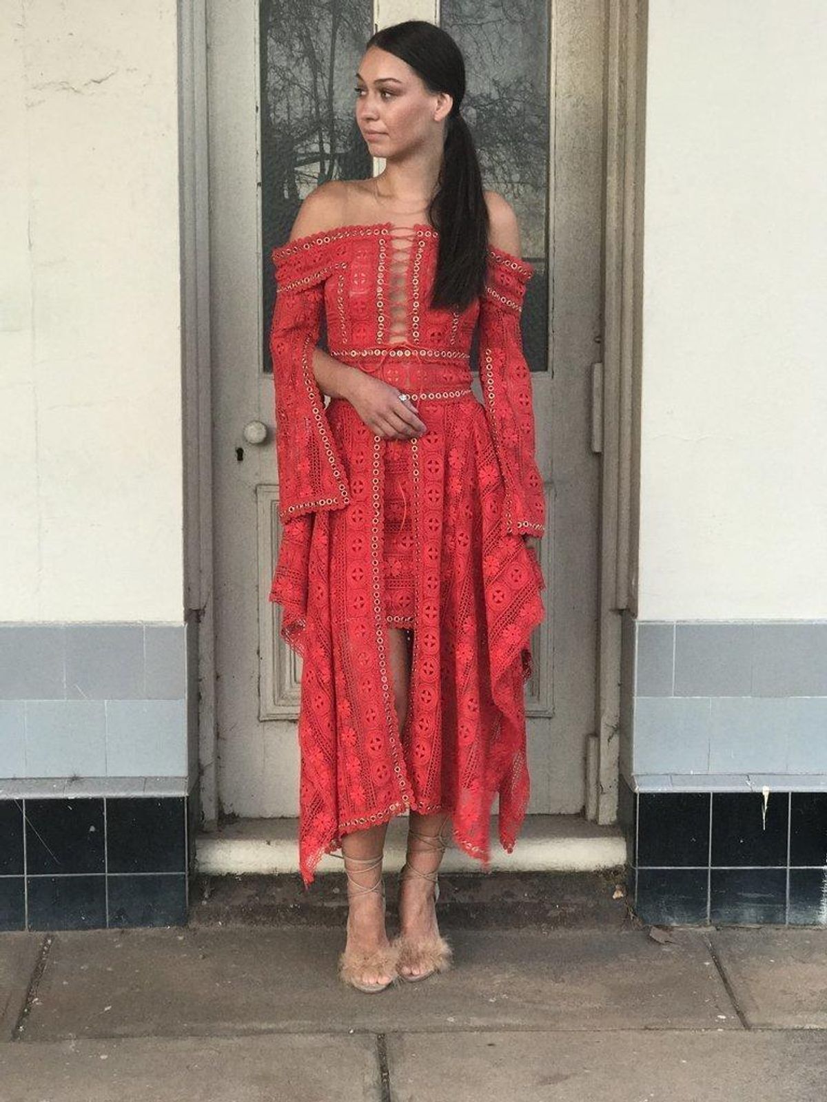 Thurley Folklane Dress Red 6 for rent on The Volte - main image