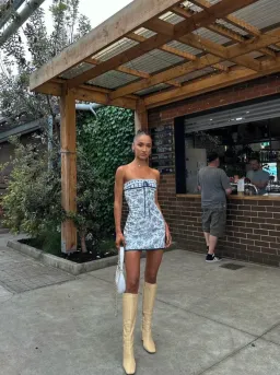 With Jean Sabrin Dress Toile Papillon White Size S / AU 8 for rent on The Volte - image 4